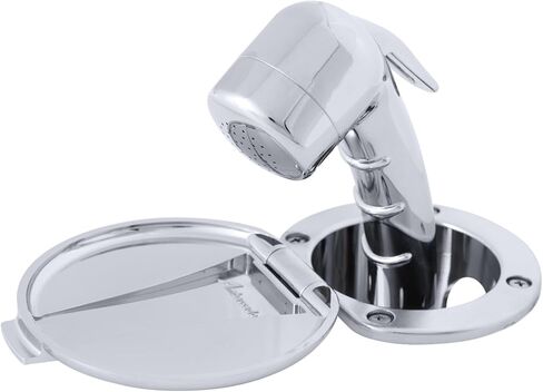 Recessed Shower- Chrome Cup & Lid, Small Chrome Sprayer (No Eyelet), 6' Stainless Steel Hose - 136-0018-CP-W in Saudi Arabia