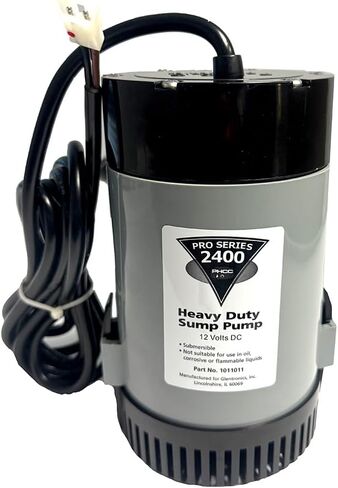 1011011 - مضخة مستنقع بديلة من سلسلة Pro Series 2400 GPH - 12 فولت - 2400GPH مع رفع 10 أقدام وتفريغ 15 بوصة متوافقة مع مضخة جونسون in Kuwait