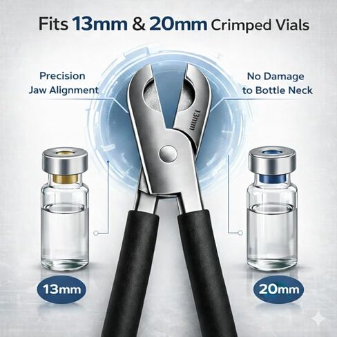 أداة فك غطاء القنينة - مزيل غطاء تجعيد من الفولاذ المقاوم للصدأ لقوارير 13 مم و20 مم، قبضة مريحة، إزالة سدادة ألومنيوم سريعة وآمنة in Kuwait