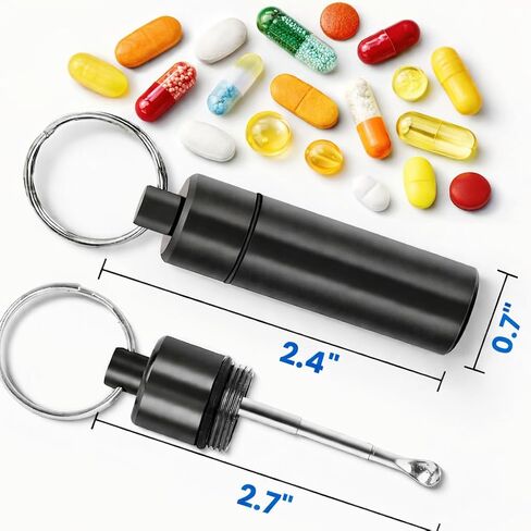 حافظة حامل الفيتامينات المحمولة ومنظم حاوية الزجاجة وتذكير للسفر - أسود in Kuwait