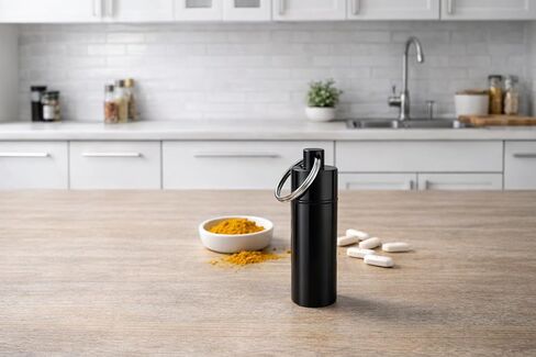 حافظة حامل الفيتامينات المحمولة ومنظم حاوية الزجاجة وتذكير للسفر - أسود in Kuwait