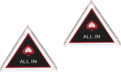 Kisangel 2pcs All in Chip Buttons, Triangle Poker Dealer Button, Double Layer Poker Chips Game for Party Game Night, Home Gatherings in Kuwait
