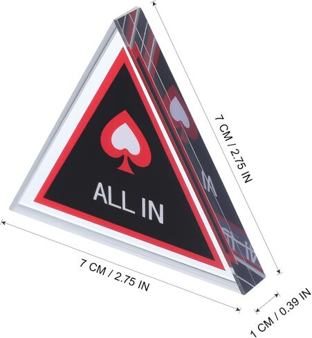 Kisangel 2pcs All in Chip Buttons, Triangle Poker Dealer Button, Double Layer Poker Chips Game for Party Game Night, Home Gatherings in Kuwait