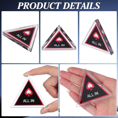 Kisangel 2pcs All in Chip Buttons, Triangle Poker Dealer Button, Double Layer Poker Chips Game for Party Game Night, Home Gatherings in Kuwait