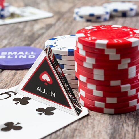 Kisangel 2pcs All in Chip Buttons, Triangle Poker Dealer Button, Double Layer Poker Chips Game for Party Game Night, Home Gatherings in Kuwait