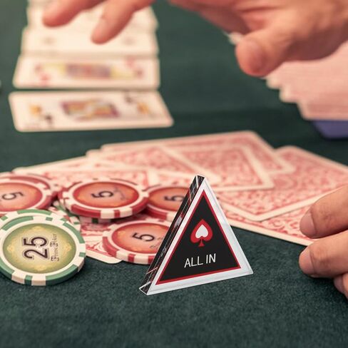 Kisangel 2pcs All in Chip Buttons, Triangle Poker Dealer Button, Double Layer Poker Chips Game for Party Game Night, Home Gatherings in Kuwait