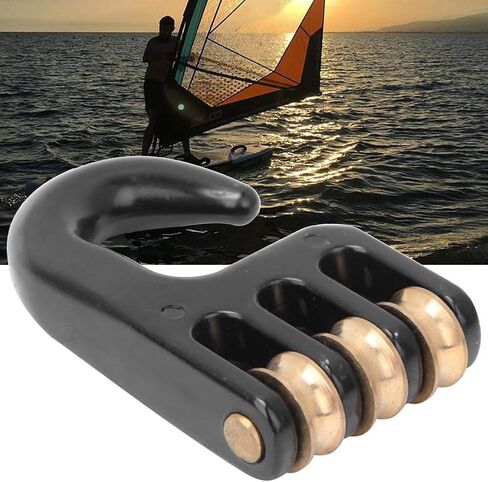 3 Roll Wheel Windsurfing Pulley Hook, Reduces Friction Windsurf Rigging Pulley Hook for Downhauling Windsurf Rigging in Saudi Arabia