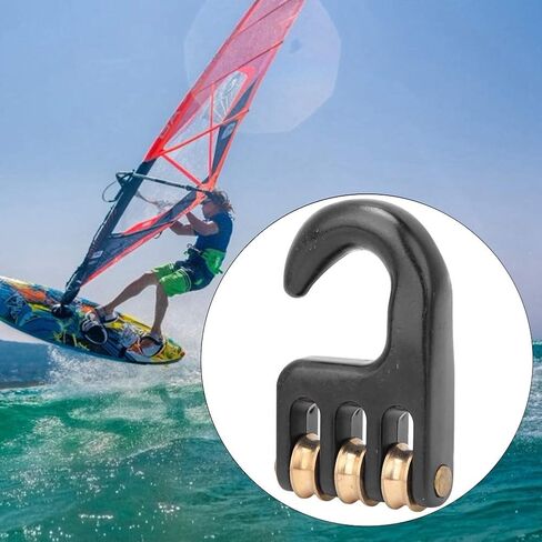 3 Roll Wheel Windsurfing Pulley Hook, Reduces Friction Windsurf Rigging Pulley Hook for Downhauling Windsurf Rigging in Saudi Arabia