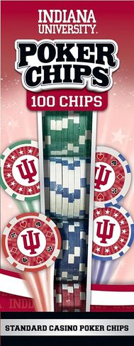 Masterpieces Adult Poker Chip Set - NCAA Indiana Hoosiers 100-Piece with Tray in Saudi Arabia
