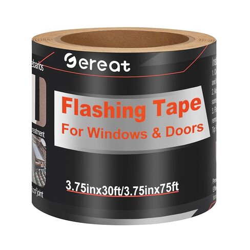 شريط وامض للنوافذ والأبواب، لفة 3.75 بوصة × 30 قدم، شريط وامض ذاتي اللصق، شريط وامض لجميع الأحوال الجوية، قوة صناعية للنوافذ، والأسقف، وإصلاح الأنابيب in Kuwait