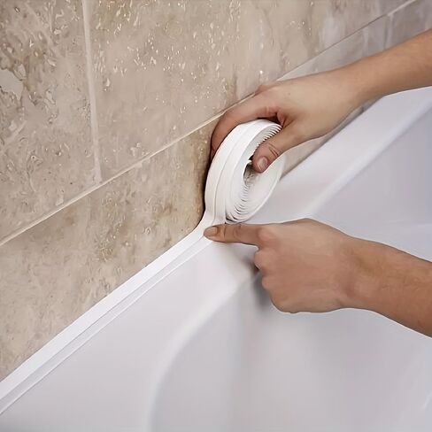Heavy-Duty Waterproof Vinyl Tape, Peel and Stick Leak Proof Sealant for Shower, Bathtub, Sink and Toilet, Easy Install and Remove Multipurpose Repair Tape (3 Rolls) in Saudi Arabia