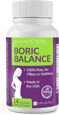 التحاميل المهبلية بحمض البوريك من Intimate Rose، عدد 30 لإزالة الروائح الكريهة والنضارة الأنثوية - كبسولات نباتية in Kuwait