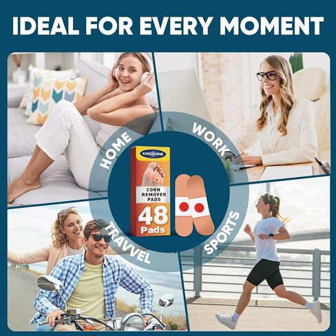 وسادات إزالة الذرة 48P للقدمين وأصابع القدم، قوة إضافية 40% رقع طبية من حمض الساليسيليك، علاج فعال لمسامير القدم الصغيرة والجلد الميت in Kuwait