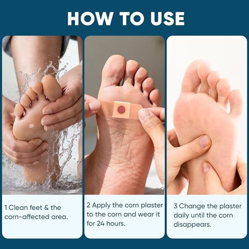 وسادات إزالة الذرة 48P للقدمين وأصابع القدم، قوة إضافية 40% رقع طبية من حمض الساليسيليك، علاج فعال لمسامير القدم الصغيرة والجلد الميت in Kuwait
