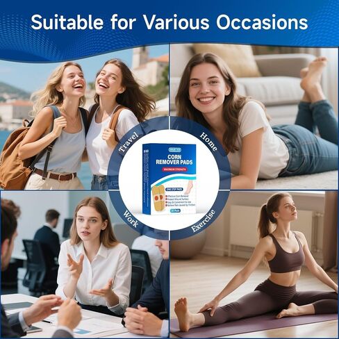 وسادات إزالة الذرة ذات القوة القصوى من QIYANA لأصابع القدم - 40% رقع طبية من حمض الساليسيليك للأقدام، قابلة للتنفس طوال اليوم، معالجة سريعة المفعول للبشرة الصلبة (30 قطعة) in Kuwait