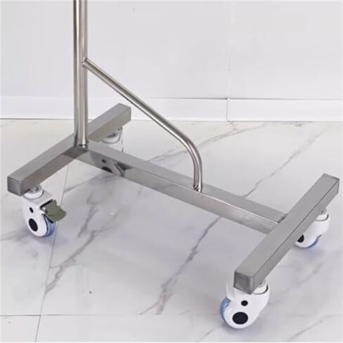 Adjustable Height Stainless Steel Tray Stand on Wheels - 45x35cm Lab Cart for Mcal Procedures - Portable Medical Instrument Holder - Easy Mobility and Convenience in Saudi Arabia