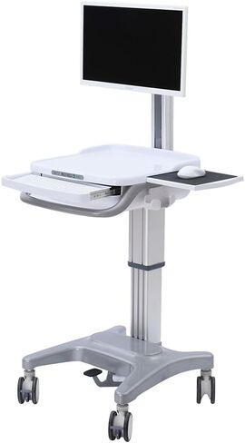 Mobile Trolley Cart, Height Adjustable80-102Cm, Rolling Lab Cart,Fitted with Four Silent Swivel Castors, Suitable for S, Laboratory Storage and Offices in Saudi Arabia