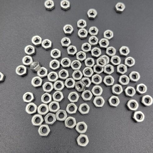 100 قطعة M4-0.7 صامولة سداسية من الفولاذ المقاوم للصدأ 304(18-8) صامولة سداسية مترية للبراغي، لمسة نهائية لامعة، خيط كامل (M4) in Kuwait