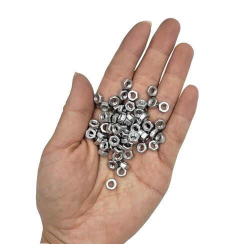 100 قطعة M4-0.7 صامولة سداسية من الفولاذ المقاوم للصدأ 304(18-8) صامولة سداسية مترية للبراغي، لمسة نهائية لامعة، خيط كامل (M4) in Kuwait