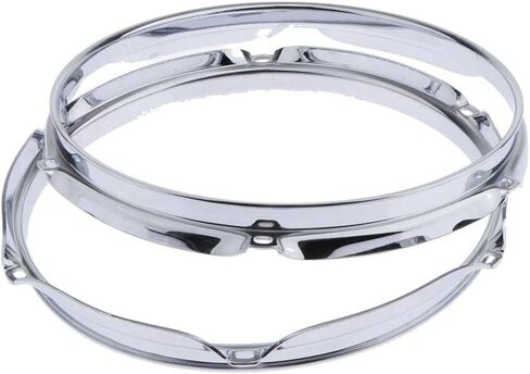 10 "Drum Hoop, 6 Holes, Chrome, Vintage, with Shaped Drum Edge, Diecast in Saudi Arabia