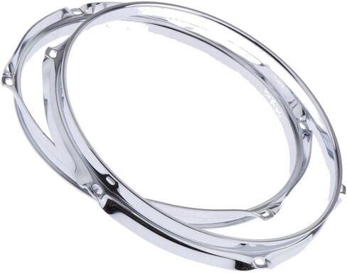 10 "Drum Hoop, 6 Holes, Chrome, Vintage, with Shaped Drum Edge, Diecast in Saudi Arabia