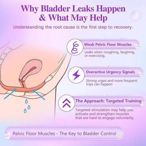 Incontinence Treatment Device, Pelvic Floor Exercise Devices, Pelvic Floor Strengthening Device for Women, Pelvic Floor Muscle Trainer, Incontinence Stimulator for Women to Strengthen Pelvic Support in Saudi Arabia