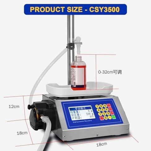 Peristaltic Pump Liquid Filling Machine - Weighing System for Perfume, Nail Polish, Oral Liquid, Essential Oils & Lotions - 3500ml Capacity, Ideal for Accurate Dispensing in Saudi Arabia
