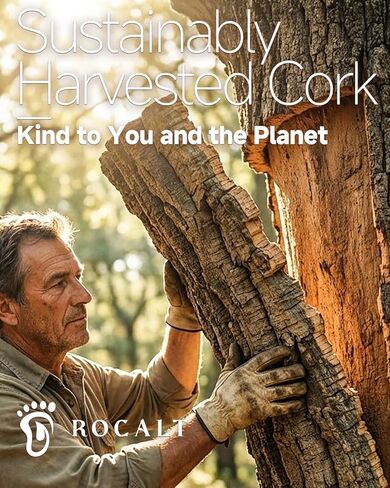 Rocalt Cork Yoga Blocks, Half Moon Yoga Block & Calf Stretching, Cork Foot Stretcher for Plantar Fasciitis Relief, Ankle Stretcher Pilates Block, Improve Balance, Stability & Foot Mobility in Kuwait