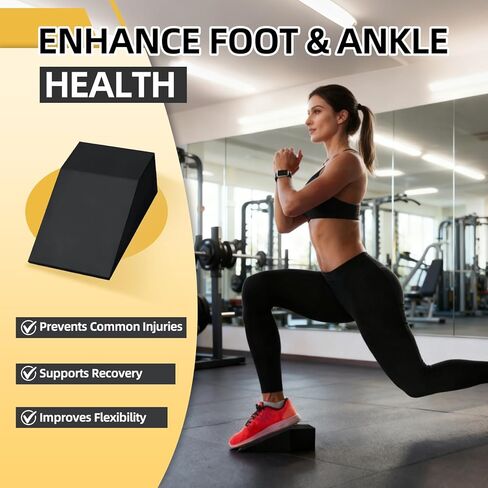 كتلة إسفين القرفصاء كتل اليوغا إسفين 2 حزمة، أسافين رغوة اليوغا ممارسة القدم أسافين كتلة للتمرين كعب مرتفع العجل نقالة الجمباز (أسود) in Kuwait