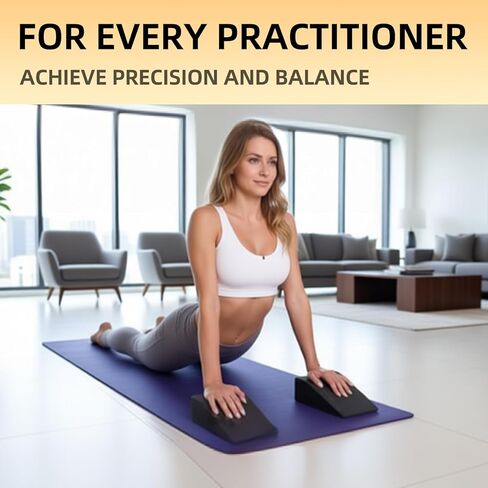 كتلة إسفين القرفصاء كتل اليوغا إسفين 2 حزمة، أسافين رغوة اليوغا ممارسة القدم أسافين كتلة للتمرين كعب مرتفع العجل نقالة الجمباز (أسود) in Kuwait