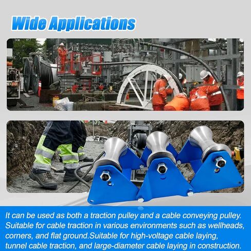 Cable Puller Sheave, Cable Feeding Sheave, Wire Pulling Tools Pulley for Industrial Large-Scale Laying, Heavy-Duty Steel Pulleys Sheave, High-Load Cables Tugger Wire Puller Attachment in Kuwait