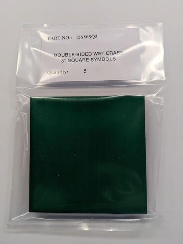 Flip Over Double-Sided Magnetic 3"x3" Square Symbols Medium Green ON ONE Side/Red ON THE Other Side. 5 Magnets in a Package. Produced and Sold by Data Control Inc in Saudi Arabia