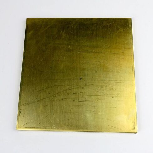 260 Brass Sheet, Unpolished (Mill) Finish, H02 Temper, ASTM B36, 0.063" Thickness, 12" Width, 12" Length, 14 Gauge, OnlineMetals in Saudi Arabia