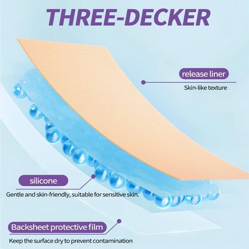 أوراق الندبات المصنوعة من السيليكون من الدرجة الطبية، (لفة الندبات 1.6 بوصة × 60 بوصة - 1.5 متر) - شرائط شريط إزالة الندبات القابلة لإعادة الاستخدام للعمليات الجراحية، القسم القيصري، شد البطن، إزالة نتوءات الجدرة (طبيعية) in Kuwait