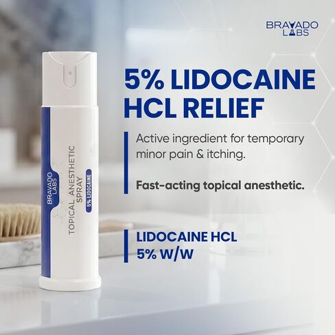5% Lidocaine Spray Pain Relief - Maximum Strength Numbing Spray with Arnica & Emu Oil - Topical Anesthetic for Burns, Pain & Itch Relief - 1oz in Kuwait