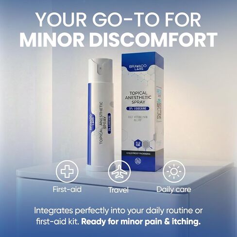 5% Lidocaine Spray Pain Relief - Maximum Strength Numbing Spray with Arnica & Emu Oil - Topical Anesthetic for Burns, Pain & Itch Relief - 1oz in Kuwait