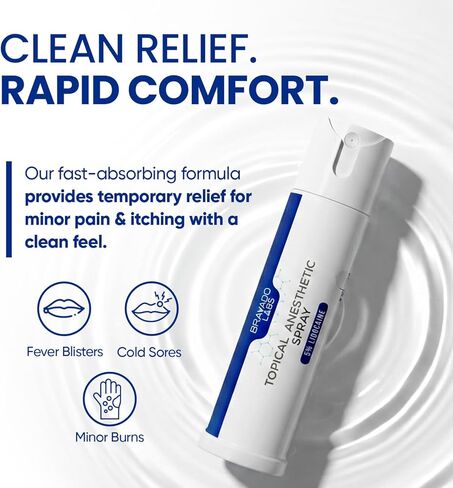 5% Lidocaine Spray Pain Relief - Maximum Strength Numbing Spray with Arnica & Emu Oil - Topical Anesthetic for Burns, Pain & Itch Relief - 1oz in Kuwait