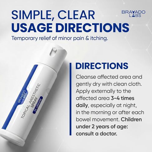 5% Lidocaine Spray Pain Relief - Maximum Strength Numbing Spray with Arnica & Emu Oil - Topical Anesthetic for Burns, Pain & Itch Relief - 1oz in Kuwait