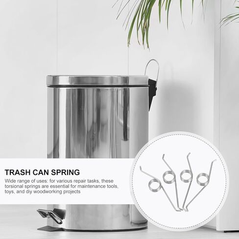 4PCS Trash Can Lid Replacement Springs Stainless Steel Torsion Spring for Step Touchless Garbage Bin Kitchen Wastebasket in Kuwait