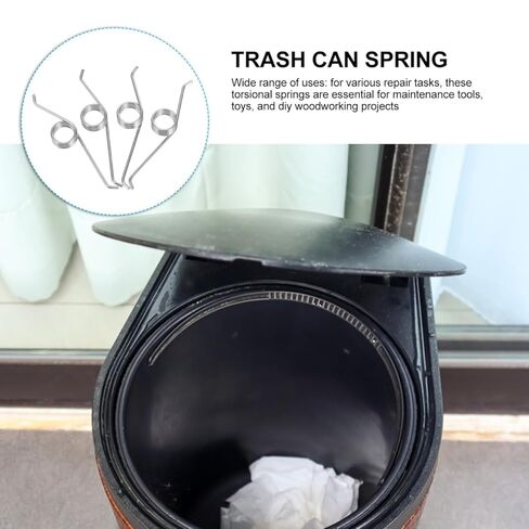 4PCS Trash Can Lid Replacement Springs Stainless Steel Torsion Spring for Step Touchless Garbage Bin Kitchen Wastebasket in Kuwait