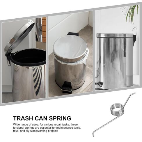 4PCS Trash Can Lid Replacement Springs Stainless Steel Torsion Spring for Step Touchless Garbage Bin Kitchen Wastebasket in Kuwait