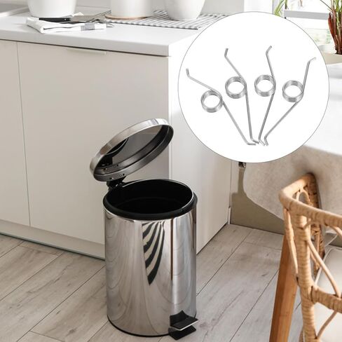 4PCS Trash Can Lid Replacement Springs Stainless Steel Torsion Spring for Step Touchless Garbage Bin Kitchen Wastebasket in Kuwait