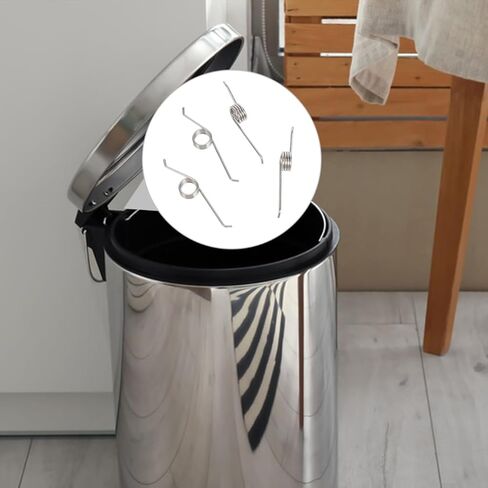 4PCS Trash Can Lid Replacement Springs Stainless Steel Torsion Spring for Step Touchless Garbage Bin Kitchen Wastebasket in Kuwait