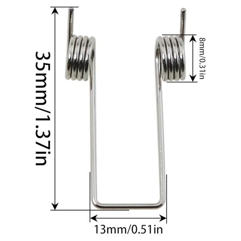 Heyous 10PCS Double Leg Spring 4 Coil Nickel Plated Steel Torsion Spring 1x8mm Trash Can Accessories for Garbage Bins in Saudi Arabia