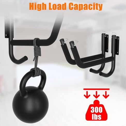 Kayak Wall Rack 2 Pack, Heavy Duty Kayak Hooks for Garage Wall Mount Storage, 300 LB Capacity Kayak Wall Hanger with Fixing Straps and Paddle Board Holder for Kayak, Canoe, Ladder, Surfboards in Kuwait