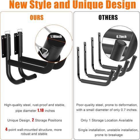 Kayak Wall Rack 2 Pack, Heavy Duty Kayak Hooks for Garage Wall Mount Storage, 300 LB Capacity Kayak Wall Hanger with Fixing Straps and Paddle Board Holder for Kayak, Canoe, Ladder, Surfboards in Kuwait