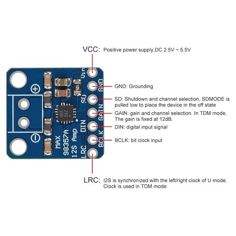 AITRIP 3 قطعة MAX98357 MAX98357A I2S 3W فئة D مكبر للصوت واجهة اندلاع I2S DAC فك التشفير لمشاريع الصوت Raspberry Pi Esp32 Arduino in Saudi Arabia