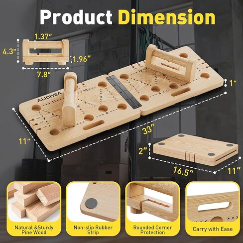 Push Up Board 30 in 1 Foldable with Resistance Bands - Thickened Pine Wood Multi-Push Up Board for Men & Women, Portable Gym/Home Workout Gear for Chest, Shoulders, Arms & Back in Saudi Arabia
