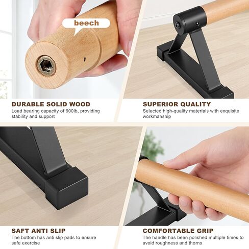 EVERYMATE Wood Push Up Bars Parallettes Bars with Rubber Feet, Anti-slip Handstand Bars for Calisthenics, Equipment for Home, Push Up Handles for Floor, Handstand Push Up Handles, Support 600 LB in Saudi Arabia