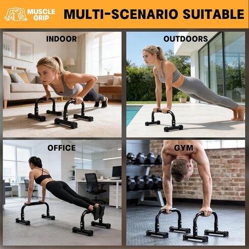 Push Up Bars Parallettes, 10" Heavy-Duty Steel Dip Bars with Non-Slip Foam Handles, Calisthenics Equipment for Handstands, L-Sit & Dips, Home Gym Workout Set with Jump Rope in Saudi Arabia